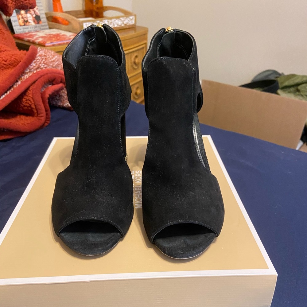 Open toe booties